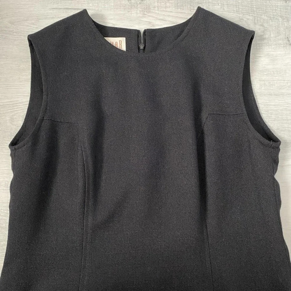 Vintage Jeremy Scott Braemar Dark Grey Dress Size 12 Tight Weave Lined 🇨🇦 - Picture 16 of 17